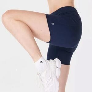 Sweaty‎ Betty 6 Inch Power Bike Shorts Size XS Navy Blue